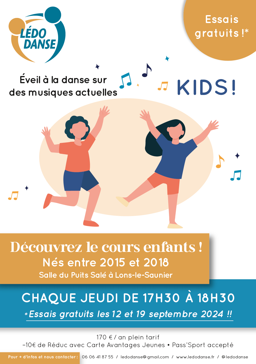 Cours enfants Lédodanse - infos