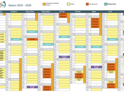 Notez les dates importantes de notre planning annuel